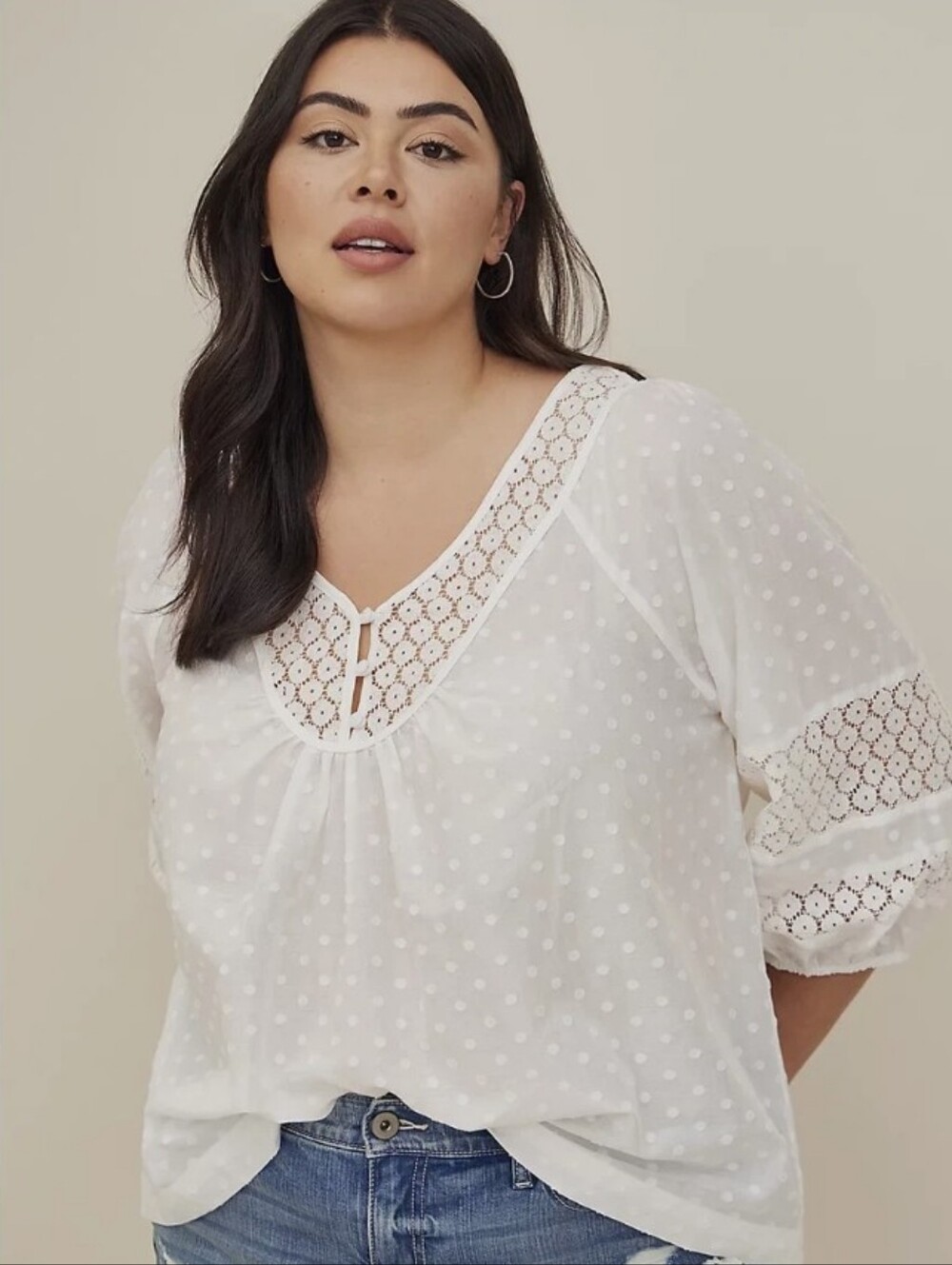 Torrid Cotton Crochet Top